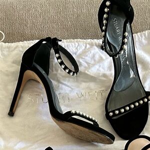 Stuart Weitzman More Pearl Strappy Heels Sandals
